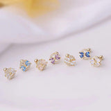 Zircon Water Drop Screw Ball Ear Accessories