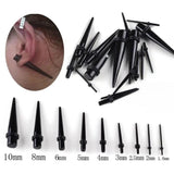 18pcs Acrylic Ear Plugs Taper Stretching Kit 1.6-10mm Ear Tunnels Plug Gauges