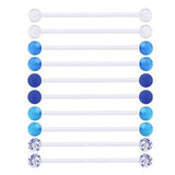 Clear Industrial Barbell Earring 14G Bioflex Cartilage Retainer Body Jewelry