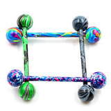 10Pcs Colorful Glitters Tongue Rings  Surgical Steel Unisex Tongue Studs