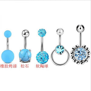 Stainless Steel Navel Belly Button Rings - Women's Body Piercings Jewelry