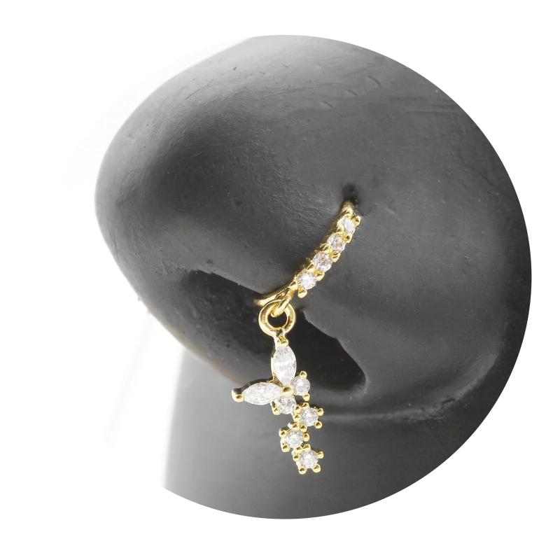 Heart Dangle Crystal Star Nose Piercing Jewelry