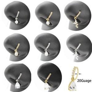 Heart Dangle Crystal Star Nose Piercing Jewelry