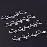 Heart Dangle Crystal Star Nose Piercing Jewelry