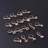 Heart Dangle Crystal Star Nose Piercing Jewelry