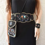Bohemian Waist Chain Bag Bracelet Set Rice Beads Tibetan Travel Style