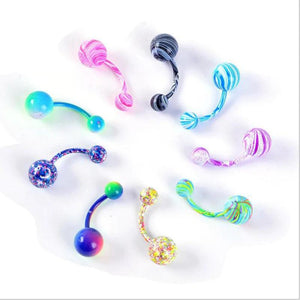 Surgical Steel Crystal Belly Button Ring Set