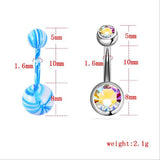 Surgical Steel Crystal Belly Button Ring Set