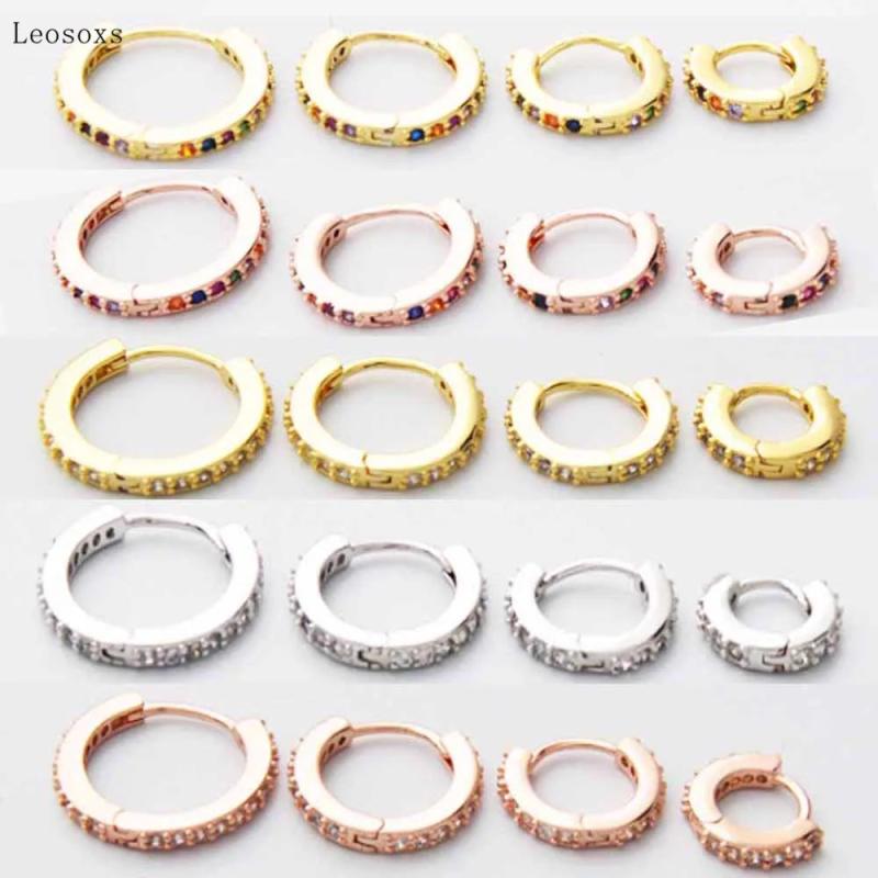 Leosoxs 2pcs Zircon Earrings Piercing Jewelry