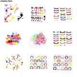 20Pcs Silicone Belly Piercing Navel Flexible Bar Balls Piercing Stud Earring