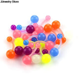 20Pcs Silicone Belly Piercing Navel Flexible Bar Balls Piercing Stud Earring