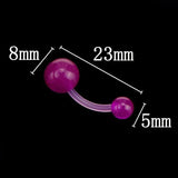 20Pcs Silicone Belly Piercing Navel Flexible Bar Balls Piercing Stud Earring
