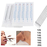 10PCS Bulk Disposable Sterile Piercing Needles Mix Sizes Body Piercing Tool