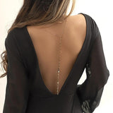 Sexy Tassel Necklace Body Chain Metal Back Chain