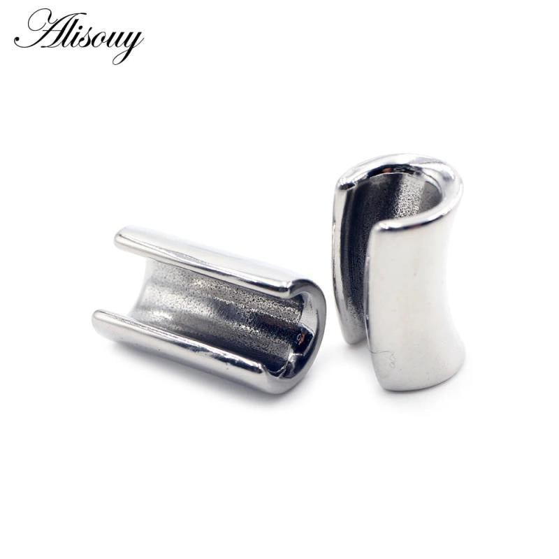 2pcs Ear Lobe Cuff Ear Weights Gauge Plugs Tunnels Stretcher Expanders