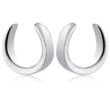 2PCS Saddle Ear Tunnels Plugs Stainless Steel Ear Gauges Stretchers