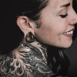 2PCS Saddle Ear Tunnels Plugs Stainless Steel Ear Gauges Stretchers