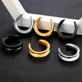 2PCS Saddle Ear Tunnels Plugs Stainless Steel Ear Gauges Stretchers