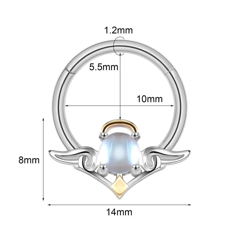Devil Septum Ring for Halloween Party Stainelss Steel Angle Studs Earring