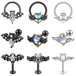 Devil Septum Ring for Halloween Party Stainelss Steel Angle Studs Earring