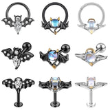 Devil Septum Ring for Halloween Party Stainelss Steel Angle Studs Earring