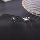 Devil Septum Ring for Halloween Party Stainelss Steel Angle Studs Earring