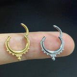 Surgical Steel Nose Ring Opal Stone High Segment Ring Small Septum Piercing