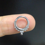 Surgical Steel Nose Ring Opal Stone High Segment Ring Small Septum Piercing