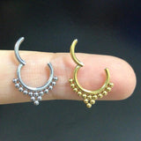 Surgical Steel Nose Ring Opal Stone High Segment Ring Small Septum Piercing