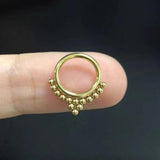 Surgical Steel Nose Ring Opal Stone High Segment Ring Small Septum Piercing