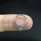Surgical Steel Nose Ring Opal Stone High Segment Ring Small Septum Piercing