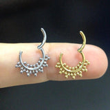 Opal Stone Nose Ring Surgical Steel Small Segment Septum Piercing