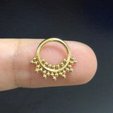 Opal Stone Nose Ring Surgical Steel Small Segment Septum Piercing