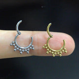 Opal Stone Nose Ring Surgical Steel Small Segment Septum Piercing