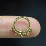 Opal Stone Nose Ring Surgical Steel Small Segment Septum Piercing