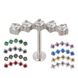ASTM F136 Titanium 5 Prong CZ Top Ear Studs