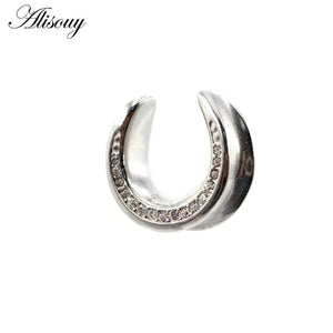 Moon Zirconia Deer Saddle Ear Tunnel Plugs Gauges Earrings Piercing