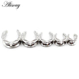 Moon Zirconia Deer Saddle Ear Tunnel Plugs Gauges Earrings Piercing