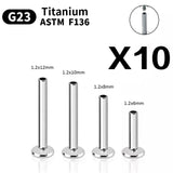 10Pcs ASTM F136 Titanium Piercing Ring Earrings 14G 16G Internally Threaded Base