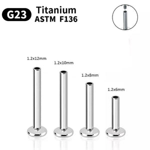 10Pcs ASTM F136 Titanium Piercing Ring Earrings 14G 16G Internally Threaded Base