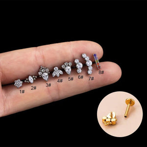Titanium Stud Earring Labret Lip Piercing Jewelry