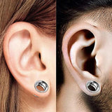 2PCS Titanium Ear Flesh Tunnel Plug Piercing Earlet Gauges Double Fla
