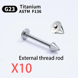 10PCS G23 Titanium Piercing Labret Lip Stud Eyebrow C rod