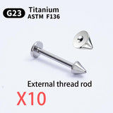 10PCS G23 Titanium Piercing Labret Lip Stud Eyebrow C rod