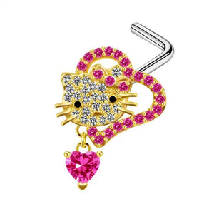 Long Dangle Flower Nose Rings Stainless Steel Nose Studs Piercing