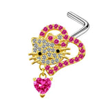 Long Dangle Flower Nose Rings Stainless Steel Nose Studs Piercing