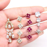 Long Dangle Flower Nose Rings Stainless Steel Nose Studs Piercing