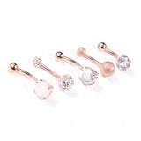 5pcs Stainless Steel Belly Button Rings Sexy Women Body Piercing Jewelry