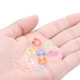 100Pcs Acrylic Circular Barbell Horseshoe Ring 16G Luminous Nose Piercing