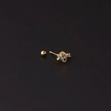 Zircon Stainless Steel Star Moon Piercing Nails